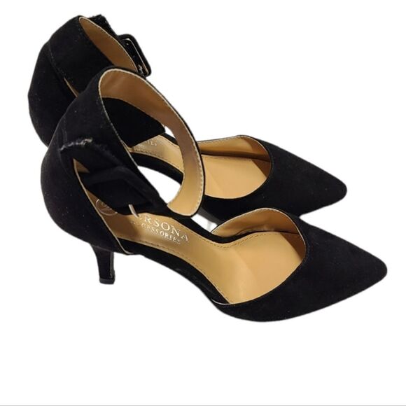 Versona Poited Toe Slingback Black Pumps Size 7 - Picture 5 of 8